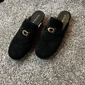 COACH Finlay Clog black suede NWOT